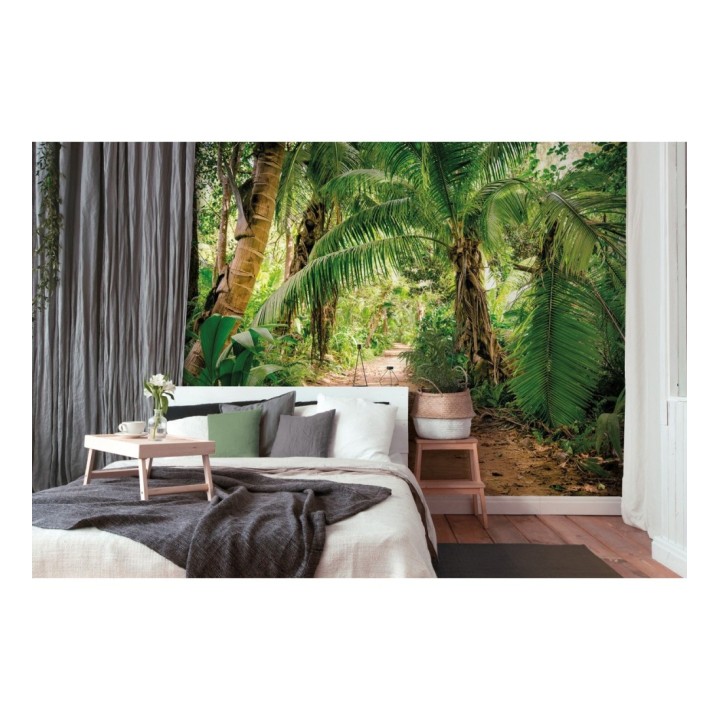 Papel pintado mural sendero tropical entre palmeras y luz de sol - Everest Valley 684727