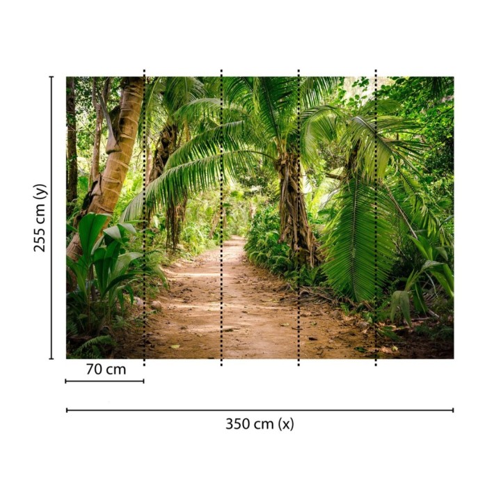 Papel pintado mural sendero tropical entre palmeras y luz de sol - Everest Valley 684727