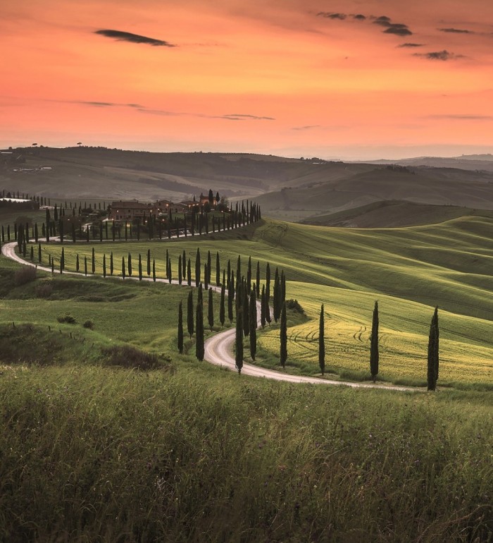 Papel pintado mural horizonte infinito con colores de atardecer - Odessa Trail 684731