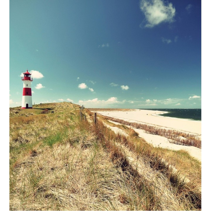 Papel pintado mural costa relajante con faro y mar tranquilo - Olaris Island 684732