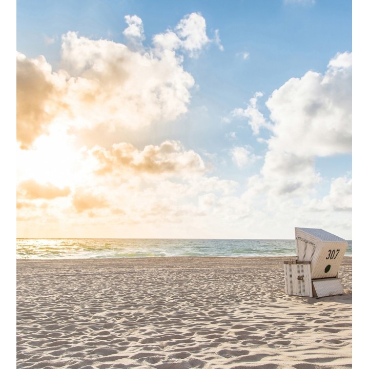 Papel pintado mural paisaje costero con caseta de playa clásica - Olaris Island 684733