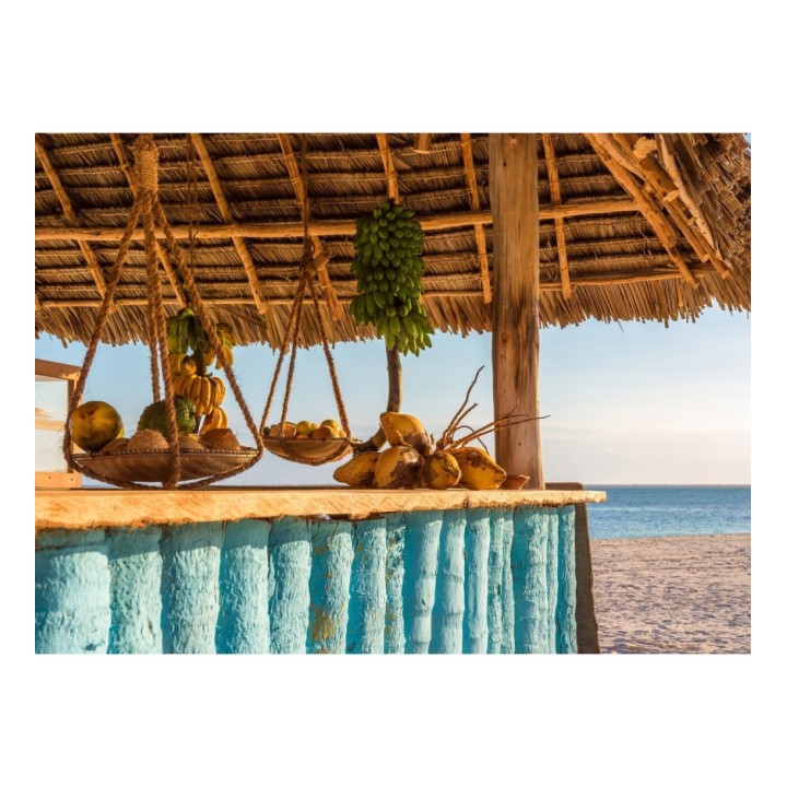 Papel pintado mural chiringuito rústico con cocos frente al mar - Olaris Island 684734