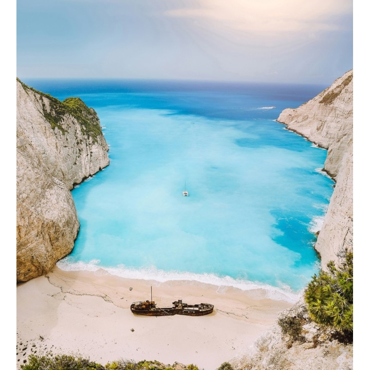 Papel pintado mural vista aérea de playa virgen y mar azul puro - Olaris Island 684735