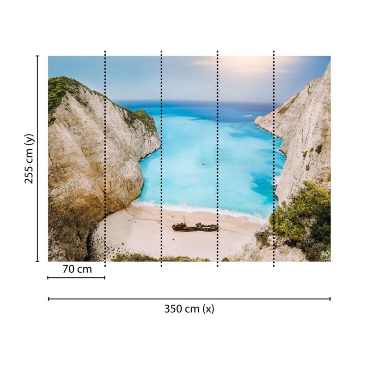 Papel pintado mural vista aérea de playa virgen y mar azul puro - Olaris Island 684735