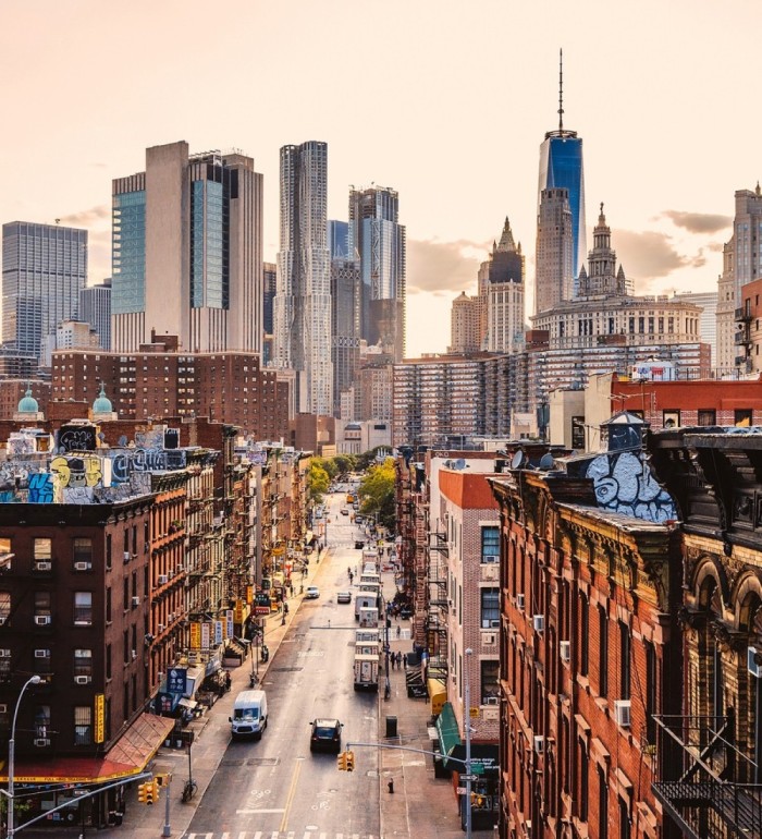 Papel pintado mural arquitectura de Nueva York al caer el sol - Triven Timeless 684738