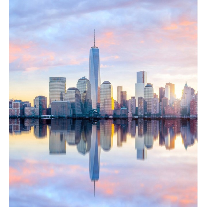 Papel pintado mural skyline de Manhattan con reflejo en el agua - Triven Timeless 684739