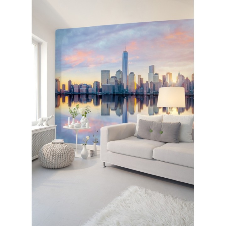 Papel pintado mural skyline de Manhattan con reflejo en el agua - Triven Timeless 684739