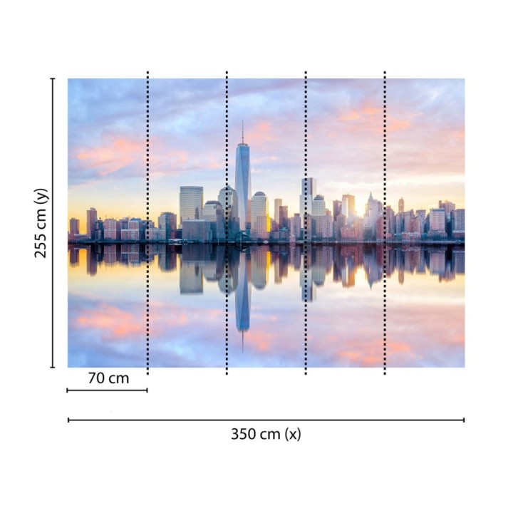 Papel pintado mural skyline de Manhattan con reflejo en el agua - Triven Timeless 684739