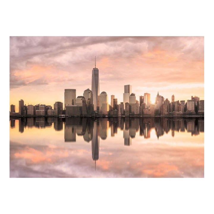 Papel pintado mural skyline de Manhattan al atardecer con reflejo en el agua - Triven Timeless 684740
