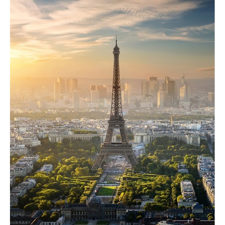 Papel pintado mural Torre Eiffel con skyline de París al atardecer - Triven Timeless 684742