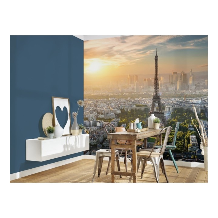 Papel pintado mural Torre Eiffel con skyline de París al atardecer - Triven Timeless 684742
