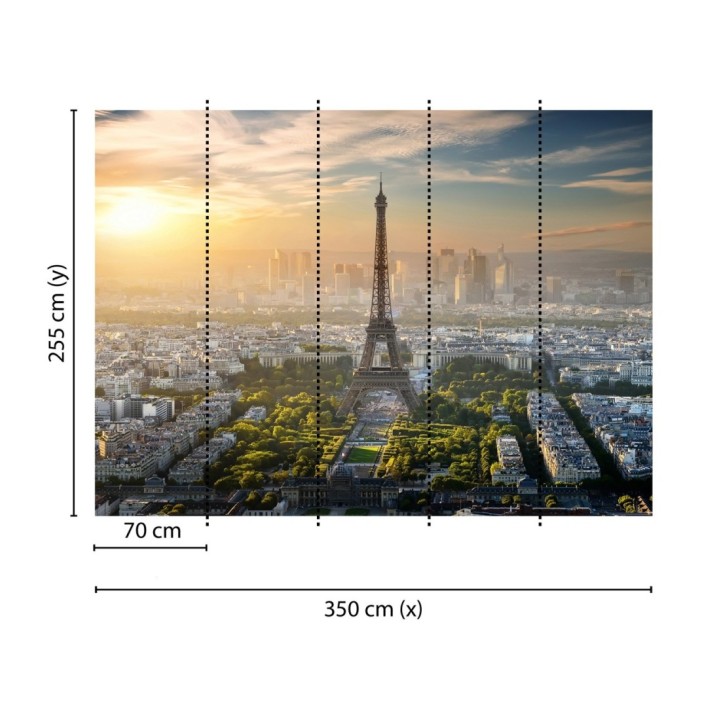 Papel pintado mural Torre Eiffel con skyline de París al atardecer - Triven Timeless 684742
