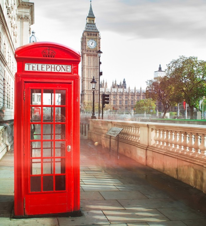 Papel pintado mural Londres cabina roja y Big Ben icónico - Triven Timeless 684743