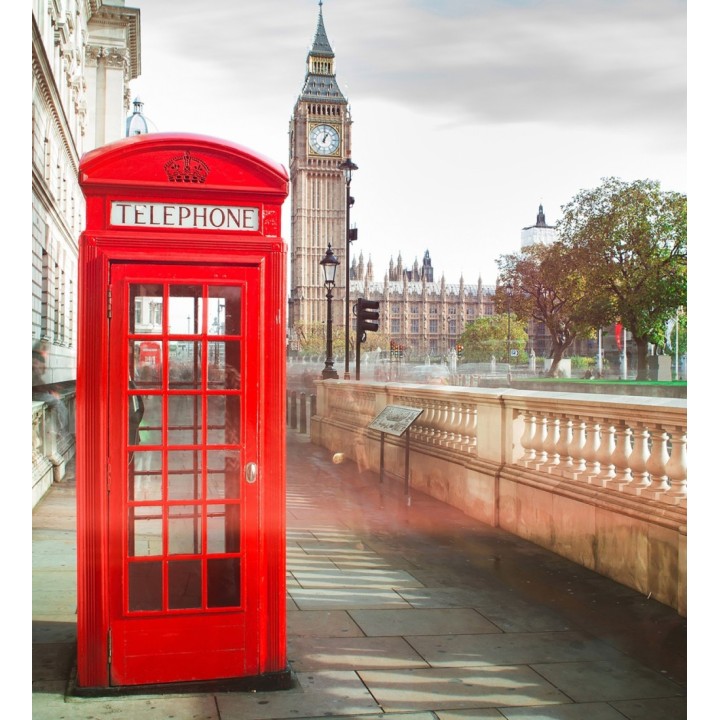 Papel pintado mural Londres cabina roja y Big Ben icónico - Triven Timeless 684743