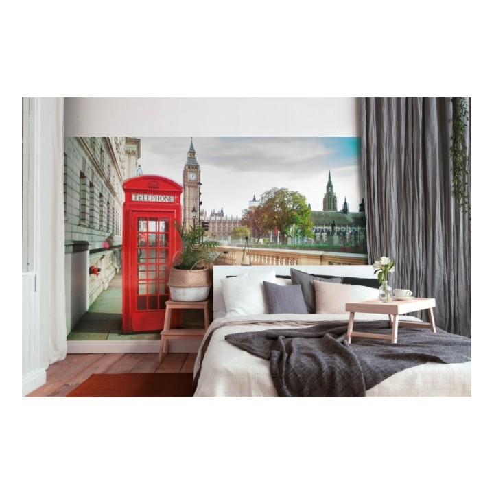 Papel pintado mural Londres cabina roja y Big Ben icónico - Triven Timeless 684743