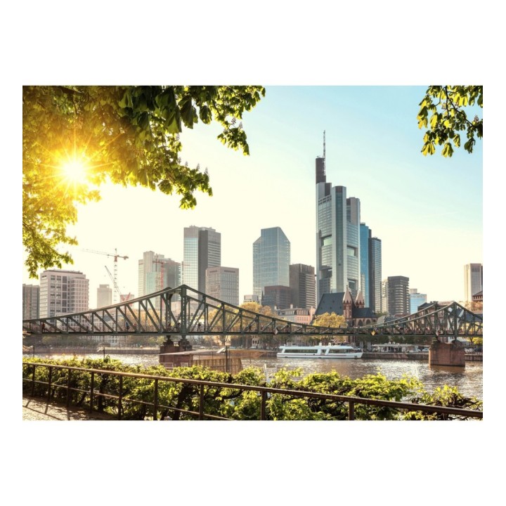 Papel pintado mural esencia de Frankfurt con puente peatonal y skyline  - Triven Timeless 684745