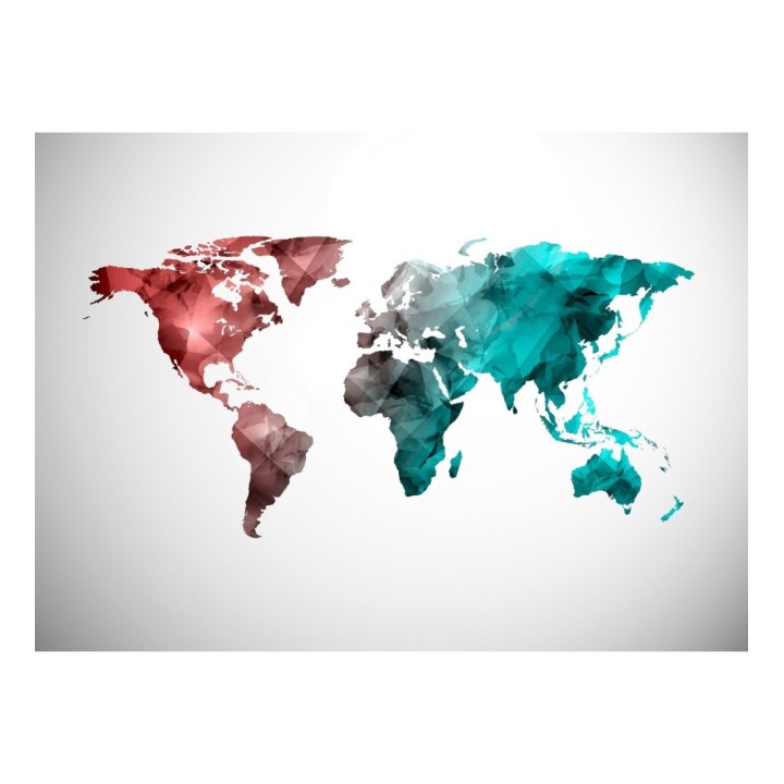 Papel pintado mural mapamundi artístico con efecto acuarela multicolor  - Zovari Mundi 684751