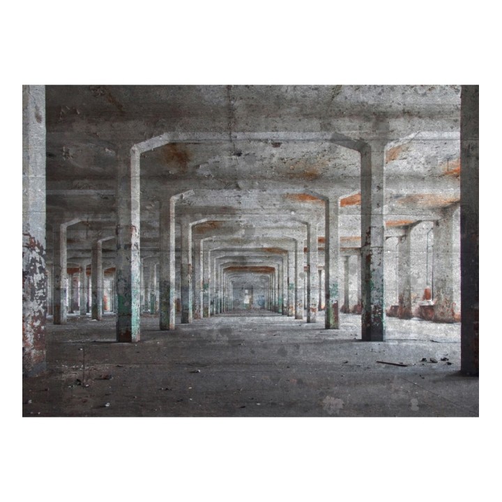 Papel pintado mural almacén industrial abandonado con columnas de hormigón - Olaven Perspective 684756