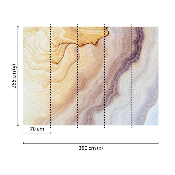 Papel pintado mural con textura de piedra arenisca en tonos cálidos - Kaelis Matter 684759