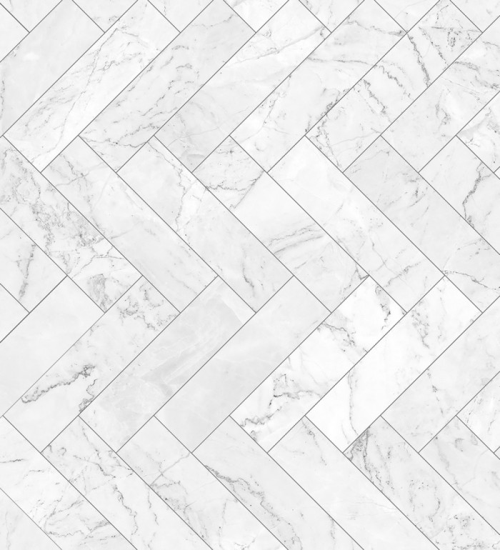 Papel pintado mural de mármol blanco con diseño en espiga - Kaelis Matter 684762