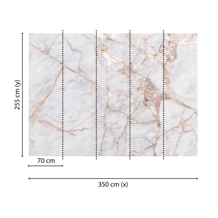 Papel pintado mural de mármol con vetas marcadas en tonos ocres y tierra - Kaelis Matter 684763