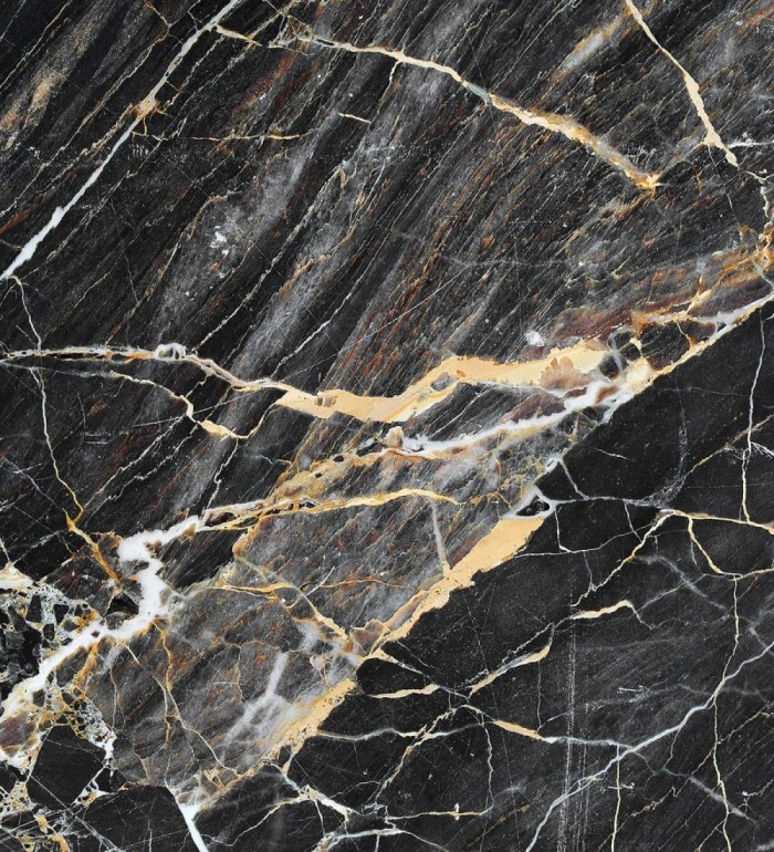 Papel pintado mural de mármol negro con vetas doradas y blancas - Kaelis Matter 684764