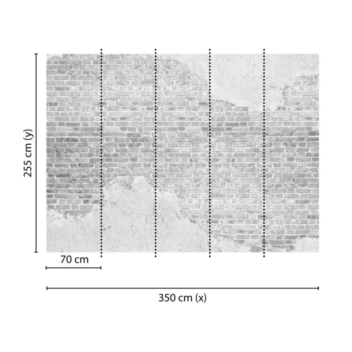Papel pintado mural de muro de ladrillos con efectos de yeso desconchado - Draxen Foundry 684768