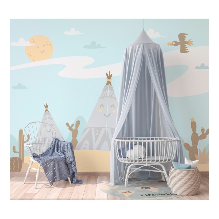 Papel pintado mural diseño de campamento indio con estética nórdica - Isora Tribe 684774