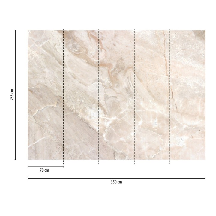 Papel pintado mural de mármol crema con vetas suaves y fluidas - Kaelis Matter 684775