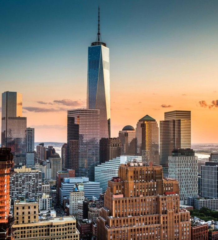 Papel pintado mural centro financiero de Manhattan con luz suave - Triven Timeless 684776