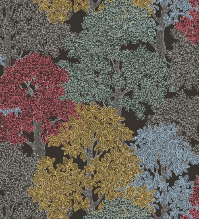 Papel pintado de árboles modernos con ilustración artística - Kavya Grove 684798