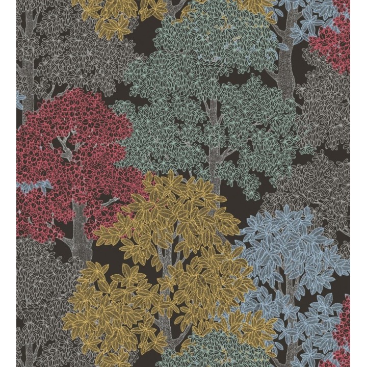 Papel pintado de árboles modernos con ilustración artística - Kavya Grove 684798