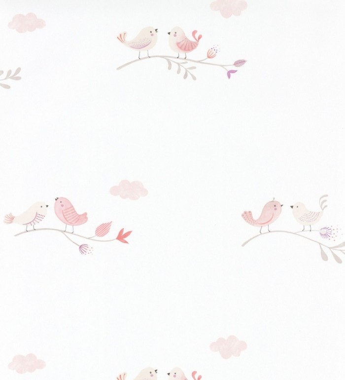 Papel pintado infantil de pajaritos - Sweet Birds 126621