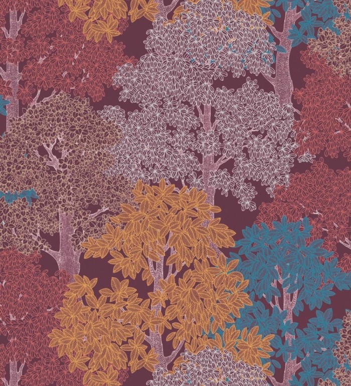 Papel pintado de árboles modernos con ilustración artística - Kavya Grove 684799