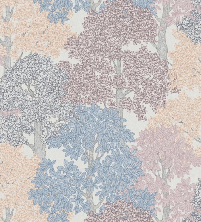 Papel pintado de árboles modernos con ilustración artística - Kavya Grove 684800