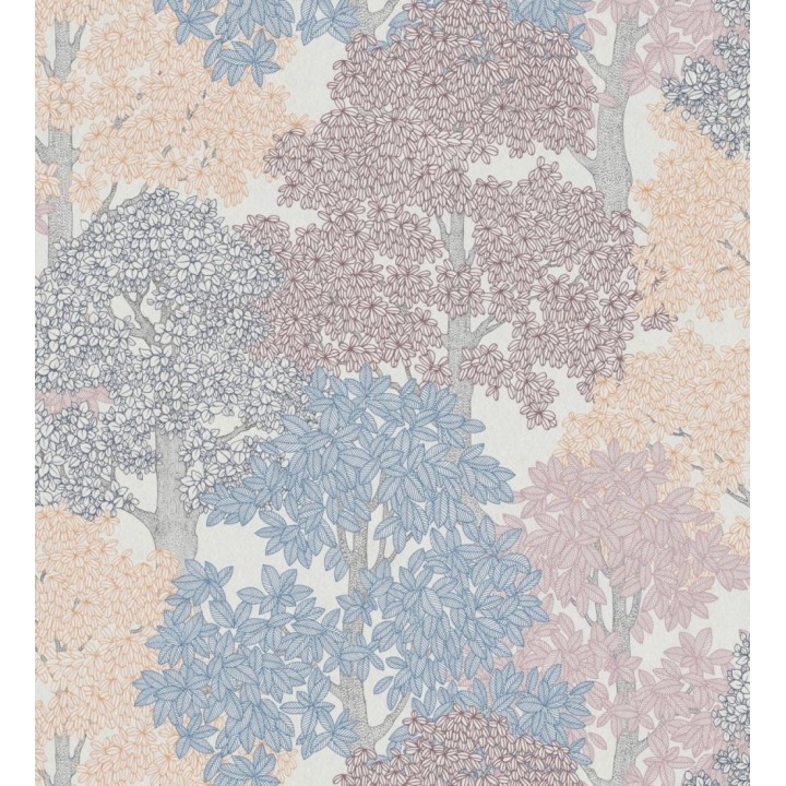 Papel pintado de árboles modernos con ilustración artística - Kavya Grove 684800