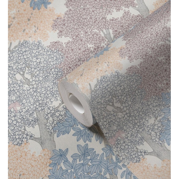 Papel pintado de árboles modernos con ilustración artística - Kavya Grove 684800