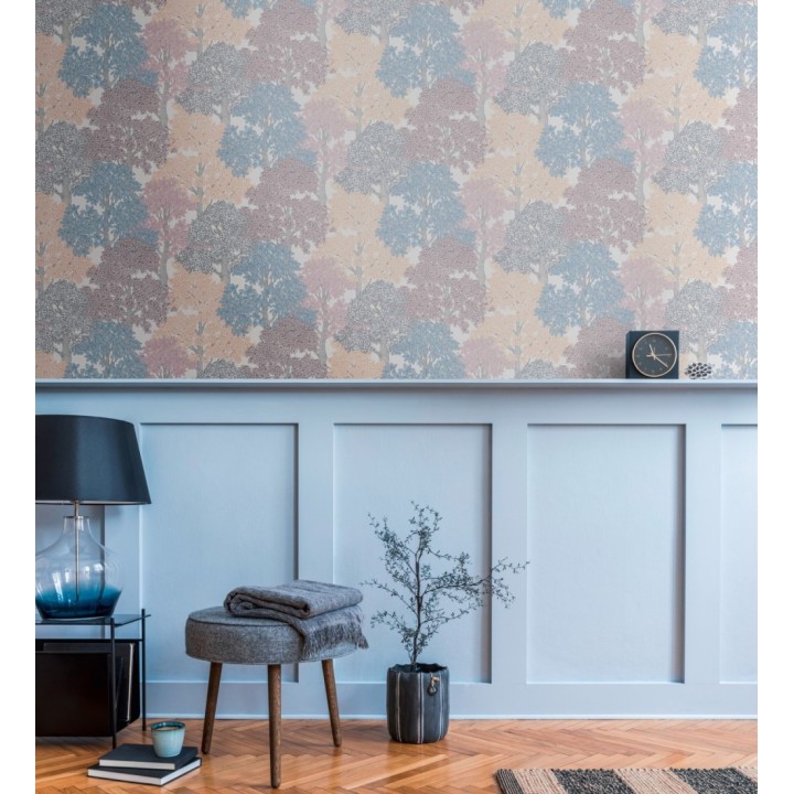 Papel pintado de árboles modernos con ilustración artística - Kavya Grove 684800