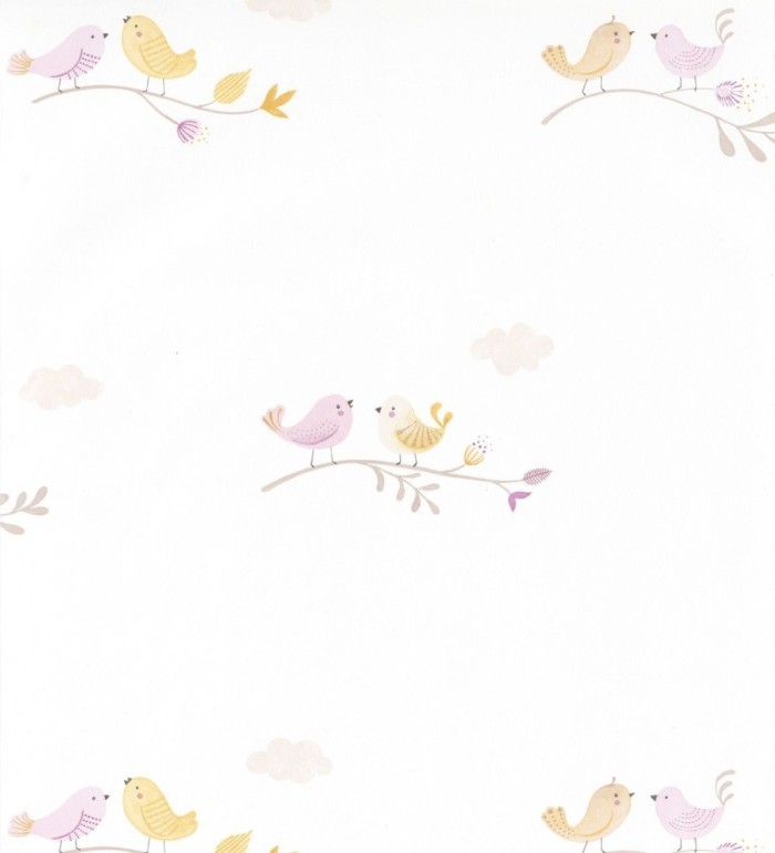 Papel pintado infantil de pajaritos - Sweet Birds 126622