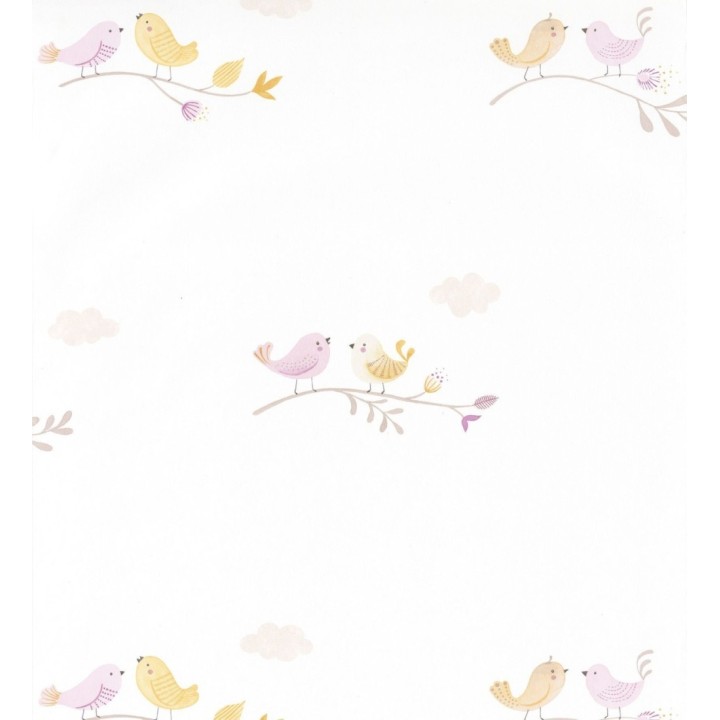 Papel pintado infantil de pajaritos - Sweet Birds 126622