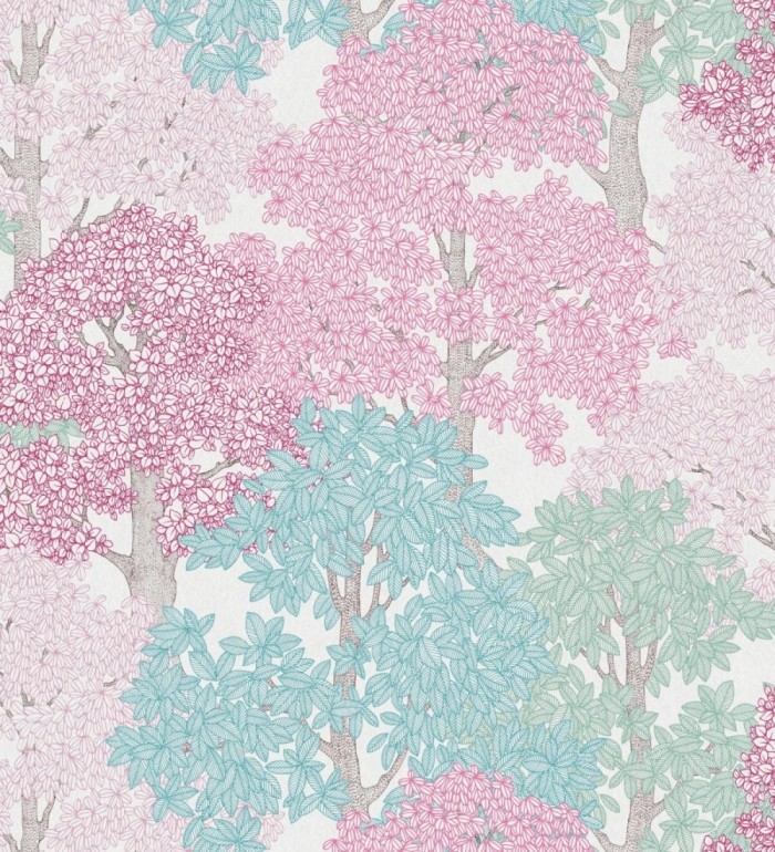 Papel pintado de árboles modernos con ilustración artística - Kavya Grove 684801