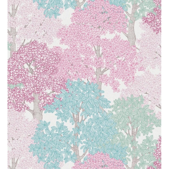 Papel pintado de árboles modernos con ilustración artística - Kavya Grove 684801