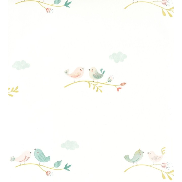 Papel pintado infantil de pajaritos - Sweet Birds 126623