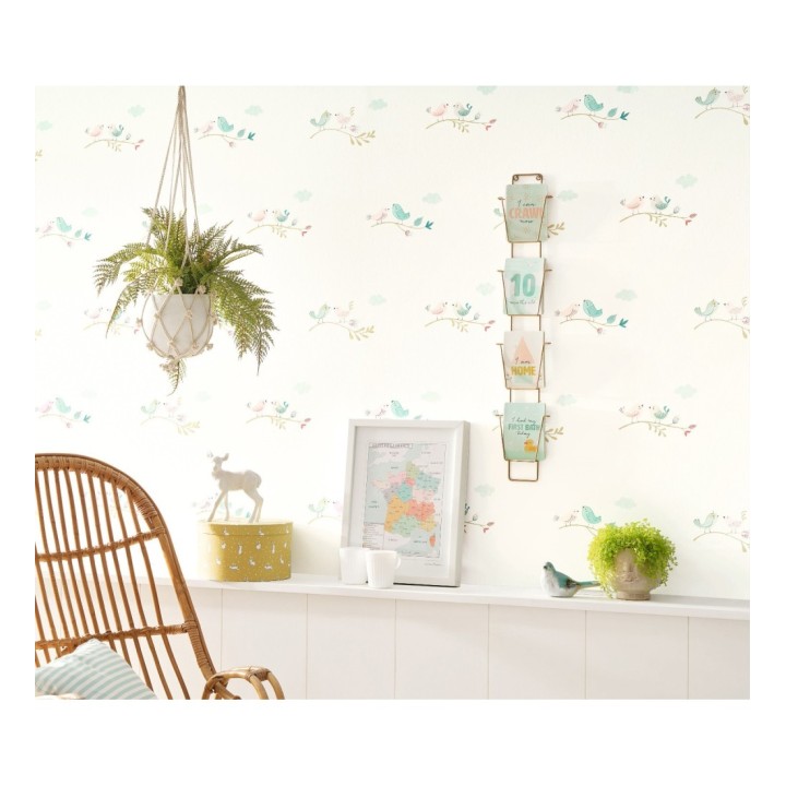 Papel pintado infantil de pajaritos - Sweet Birds 126623
