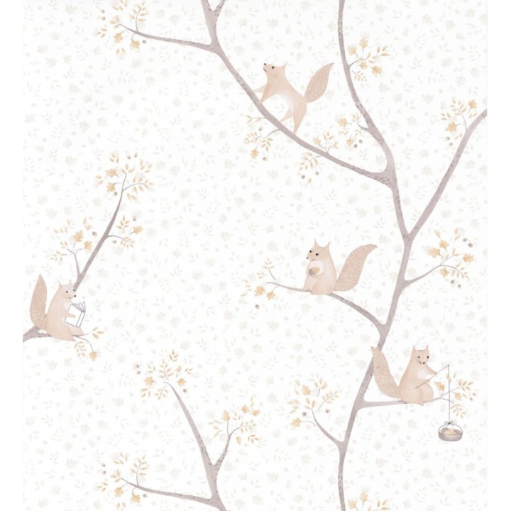 Papel pintado infantil de ardillas en árbol - Squirrel Woods 126624