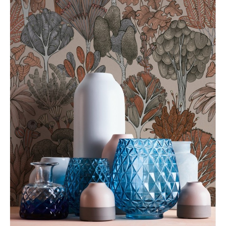 Papel pintado jardín botánico vintage fondo taupe - Ananya Foliage 684807