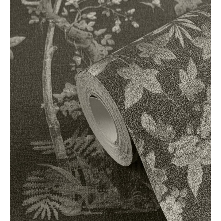 Papel pintado delicados ramilletes y pájaros vintage textura textil  - Zalaya Etude 684815