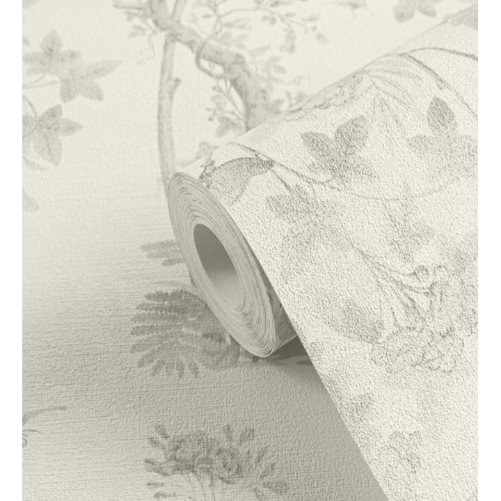 Papel pintado delicados ramilletes y pájaros vintage textura textil  - Zalaya Etude 684816
