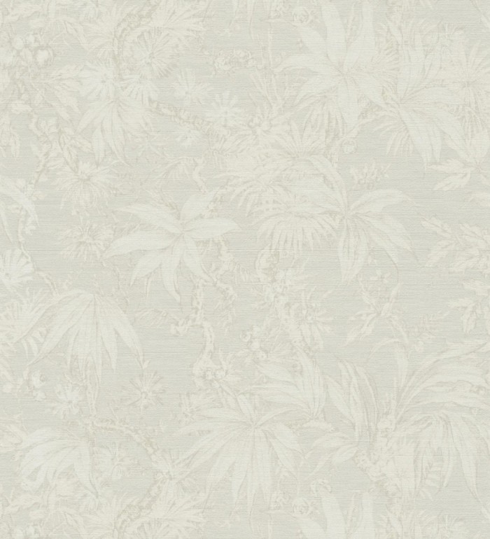 Papel pintado selva sepia elegante fondo blanco roto texturizado - Hanoi Botanic 684817