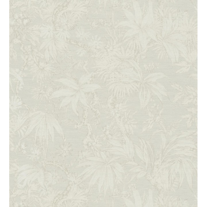Papel pintado selva sepia elegante fondo blanco roto texturizado - Hanoi Botanic 684817